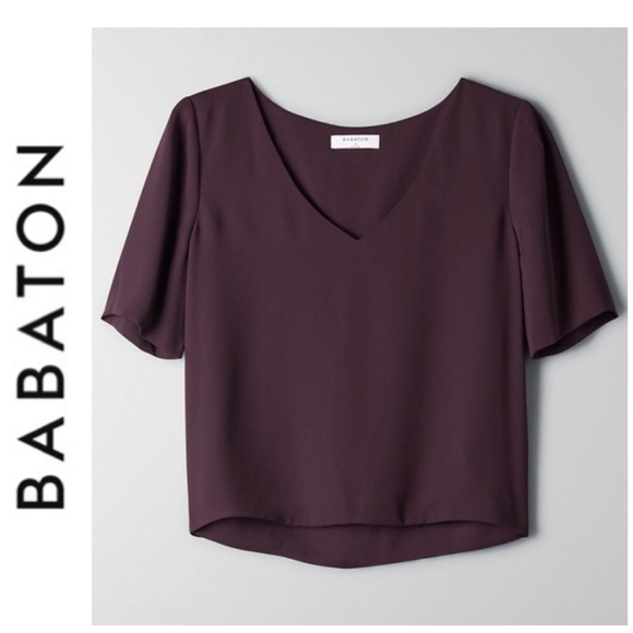 Babaton Tops - NWT Aritzia Babaton Randy V-neck Blouse in Purple